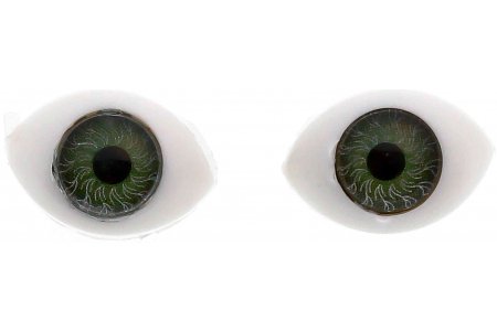 Глаза пластиковые для приклеивания, зеленый, 12,5*8,5мм, 1пара