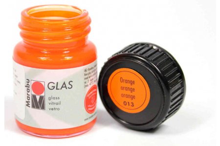 Витражная краска Marabu Glas на водной основе, оранжевый (013), 15мл