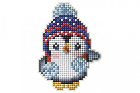 Алмазная мозаика РТО магнит Пингвин в синей шапочке, 8*11,2см