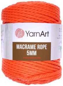 Пряжа YarnArt Macrame Rope 5mm оранжевый (800), 60%хлопок/ 40%вискоза/полиэстер, 85м, 500г
