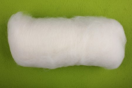 Шерсть для валяния кардочесанная КАМТЕКС полутонкая белый (205), 100г