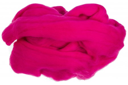 Шерсть для валяния ТРОИЦКАЯ тонкая новый розовый (0240), 100%шерсть, 100г