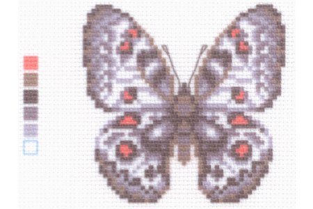 Канва с рисунком для вышивания крестом ИСКУСНИЦА Бабочка аполлон, 16*20см