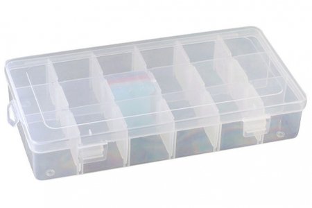 Коробка пластиковая для мелочей БЕЛОСНЕЖКА, прозрачный, 18 отделений, 23*11,8*4,2см
