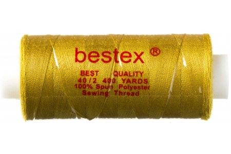 Нитки швейные Bestex 40/2, 100%полиэстер, 400ярдов, 237 темно-желто-зеленый