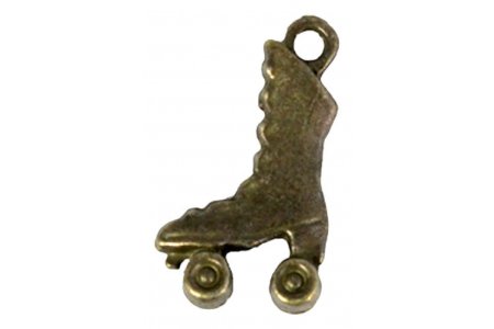 Подвеска металлическая Старые ролики, с колечком, античная бронза, 21*11*4мм