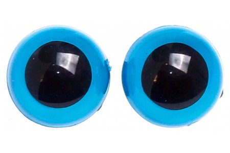 Глаза пластиковые для пришивания HobbyBe на петле, голубой, d9мм, 1пара