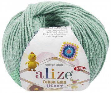 Пряжа Alize Cotton gold hobby водяная зелень (15), 45%акрил /55%хлопок, 165м, 50г