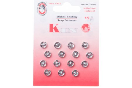 Кнопки пришивные металлические KOH-I-NOOR, никель, 7мм, 15шт