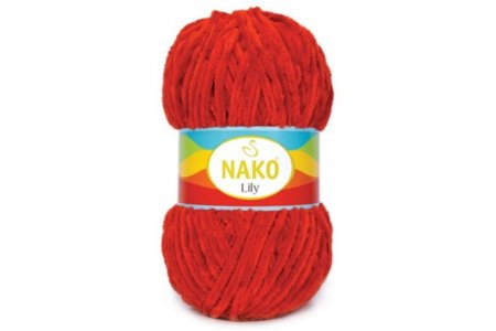 Пряжа Nako Lily красный (452), 100%полиэстер, 180м, 100г
