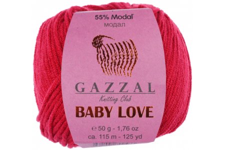 Пряжа Gazzal Baby Love красный (1604), 55%модал/45%акрил, 115м, 50г