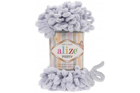 Пряжа Alize Puffy светло-серый (416), 100%микрополиэстер, 9м, 100г