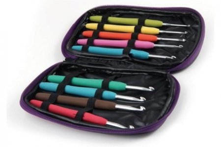 Набор крючков для вязания MAXWELL с эргономичной ручкой, алюминиевые, d2-6мм