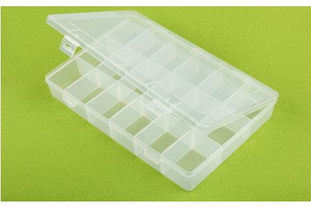Коробка пластиковая для мелочей GAMMA, прямоугольная со съемными перегородками, 27*18*4см
