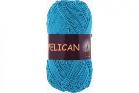 Пряжа Vita cotton Pelican голубая бирюза (3981), 100%хлопок, 330м, 50г