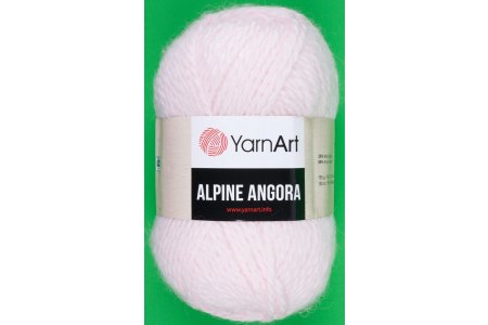 Пряжа Yarnart Alpine angora бледно-розовый (340), 20%шерсть/80% акрил, 150м, 150г