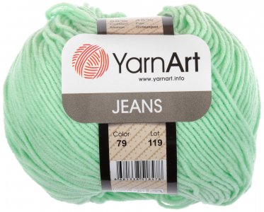 Пряжа YarnArt Jeans мята (79), 55%хлопок/45%акрил, 160м, 50г