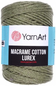 Пряжа YarnArt Macrame cotton lurex хаки-зеленый (741), 75%хлопок/13%полиэстер/12%металлик, 205м, 250г