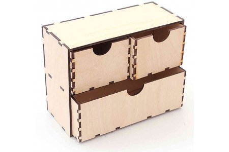 Заготовка для декорирования деревянная РТО Комод с 3 ящиками, 20*15*8см