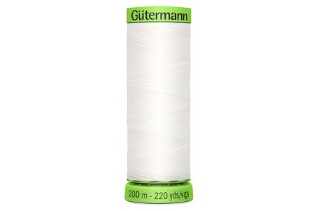 Нитки для деликатных тканей Gutermann, 100%полиэстер, 200м, белый (0800)