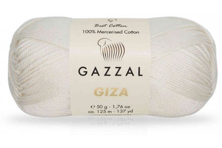 Пряжа Gazzal Giza кремовый (2451), 100%мерсеризованный хлопок, 125м, 50г