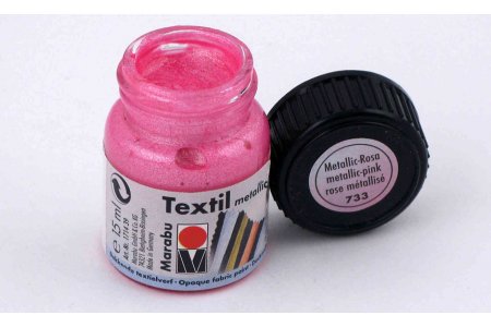 Краска по ткани Marabu Textil Metallic, розовый (733), 15 мл