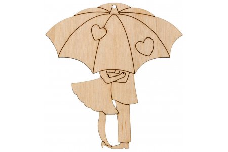 Заготовка для декорирования деревянная MR. CARVING Подвеска Влюблённые под зонтом, 9*8,5см