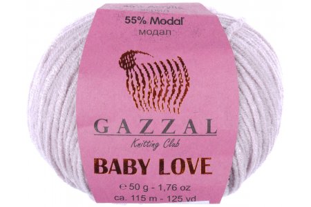 Пряжа Gazzal Baby Love серая роза (1624), 55%модал/45%акрил, 115м, 50г