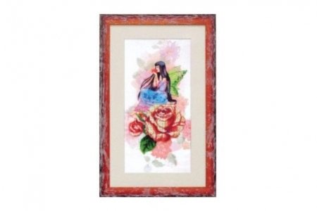 Набор для вышивания бисером ЧАРИВНА МИТЬ Цветочная фея.Роза, с нанесенным рисунком, 19*39см