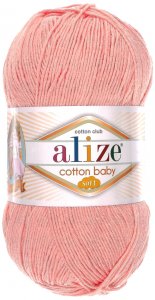 Пряжа Alize Cotton baby soft персиковый (145), 50%хлопок/50%акрил, 270м, 100г