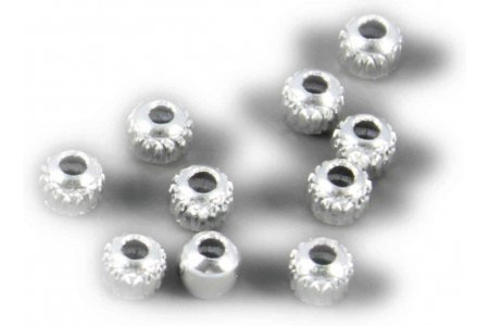 Бусина металлическая ZLATKA круглая, с ажурным серебряным плетением , серебро, 6мм
