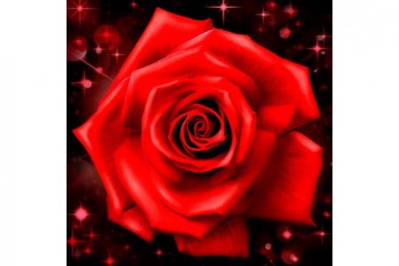 Мозаичная картина стразами АЛМАЗНАЯ ЖИВОПИСЬ Сверкающая роза, 25*25см