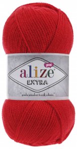 Пряжа Alize Extra красный (56), 100%акрил, 220м, 100г