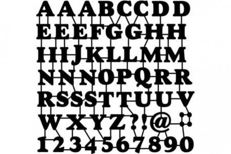 Трафарет-силуэт MARABU Латинские буквы и цифры, 30*30см, высота букв 2,8см