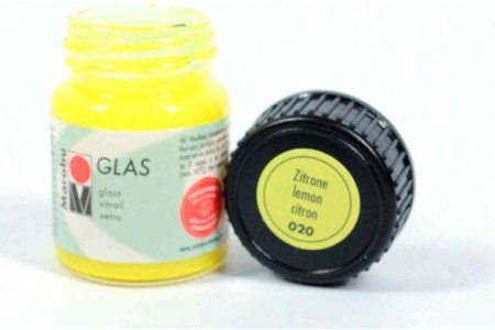 Витражная краска Marabu Glas на водной основе, лимон (020), 15мл
