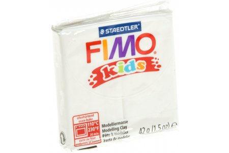 Полимерная глина FIMO kids, блестящий белый (052), 42гр