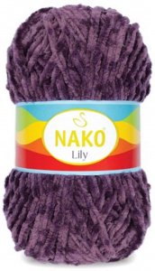 Пряжа Nako Lily баклажан (3702), 100%полиэстер, 180м, 100г