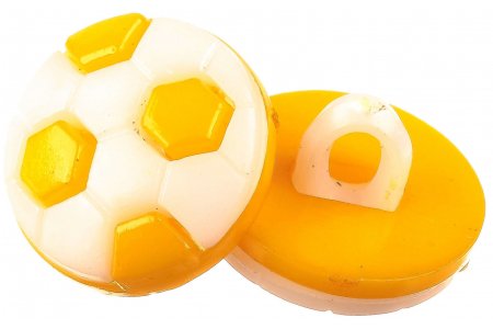 Пуговица акриловая Футбол, темно-желтый, 13мм