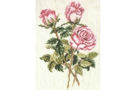 Набор для вышивания крестом РТО Розы на льняной ткани, 13*18см