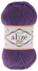 Пряжа Alize Cotton gold hobby темно-фиолетовый (44), 45%акрил /55%хлопок, 165м, 50г