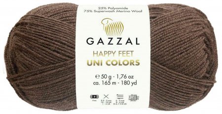 Пряжа Gazzal Happy feet Uni Colors коричневый (3557), 75%мериносовая шерсть/25%полиамид, 165м, 50г