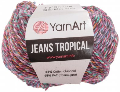 Пряжа YarnArt Jeans tropikal фиолетовый (620), 55%хлопок/45%акрил, 160м, 50г