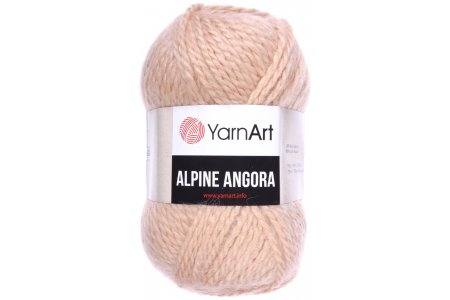 Пряжа Yarnart Alpine angora бежевый (346), 20%шерсть/80% акрил, 150м, 150г