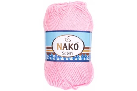 Пряжа Nako Saten розовый (229), 100%микрофибра, 115м, 50г