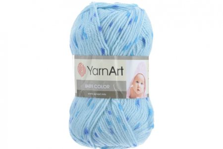 Пряжа Yarnart Baby Color голубой/голубая крапинка (0265), 100%акрил, 150м, 50г