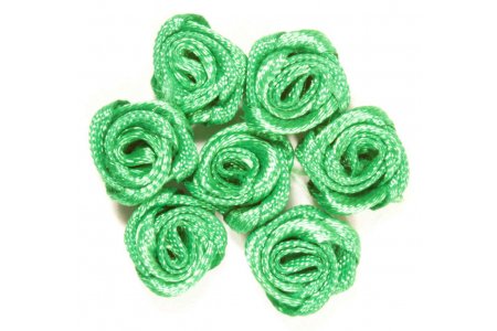 Цветок из ткани Розочка, зеленый, 3см
