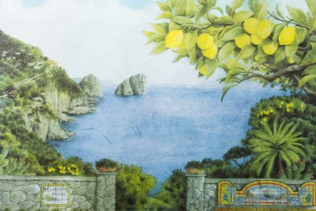 Бумага для декупажа рисовая CALAMBOUR, Морской пейзаж с лимонами, 35*50см