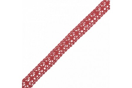 Кружево вязаное 19.01.059, красный, 19мм, 1м