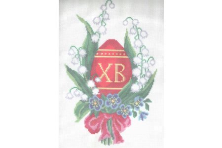 Канва с рисунком для вышивания крестом ИСКУСНИЦА Пасхальное яйцо, 25*30см