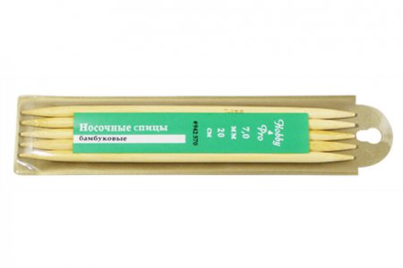 Спицы для вязания 5-ти комплектные HOBBY&PRO бамбуковые, d7мм, 20см
